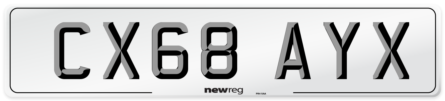 CX68 AYX Number Plate from New Reg